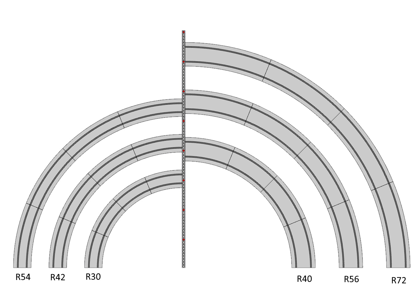 lego train radius