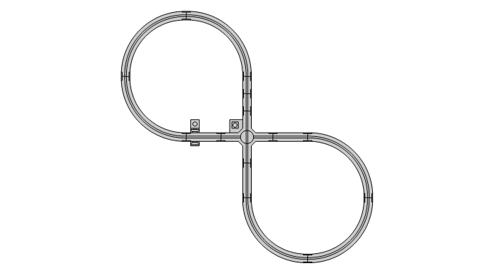 3D printed LEGO monorail compatible cross switch track.