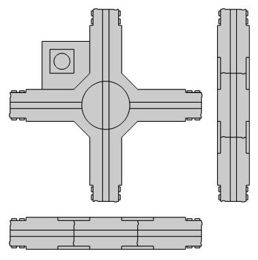 3D printed LEGO monorail compatible cross switch track.