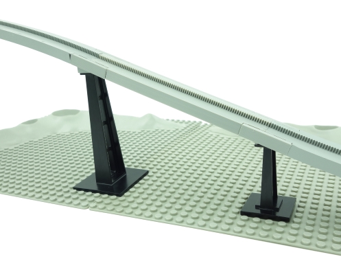 3D printed LEGO monorail compatible ramp extension track.