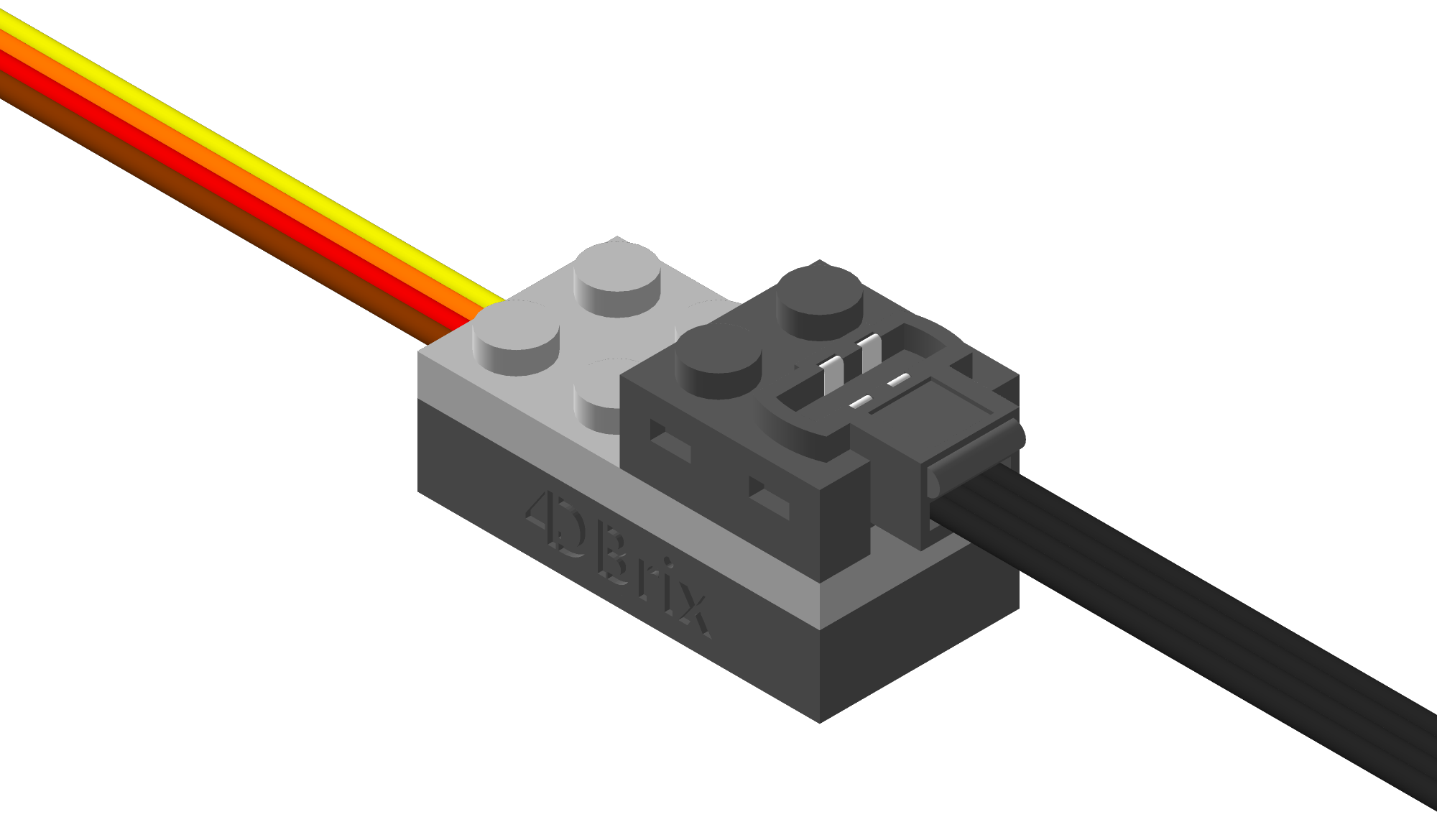 4DBrix 3D printed motor driver for LEGO power functions motors.