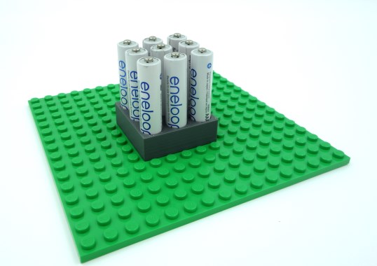 AAA battery holder for LEGO trains.