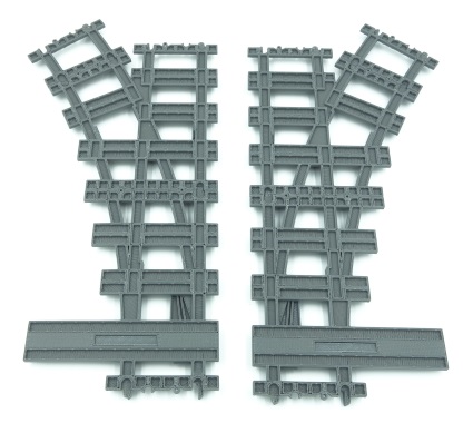 3D printed LEGO compatible R56 track switch.