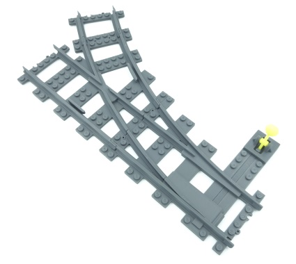 3D printed LEGO compatible R56 track switch.