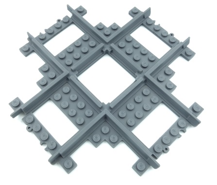 3D printed LEGO train compatible cross track.