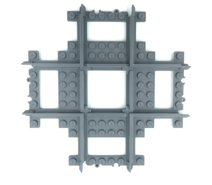 3D printed LEGO train compatible cross track.