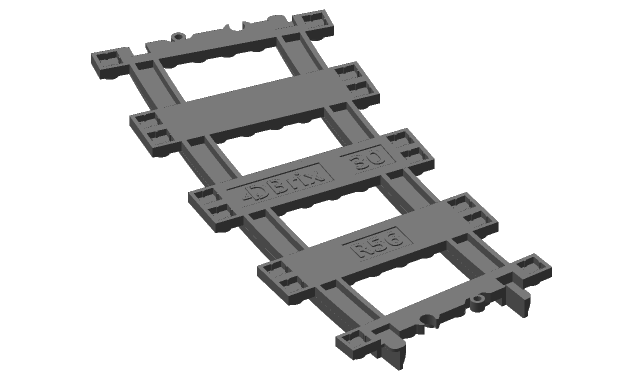 3D printed LEGO compatible R56 curve.