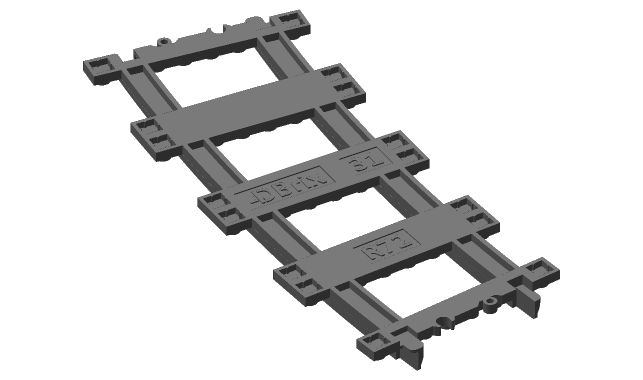 3D printed LEGO compatible R72 curve.