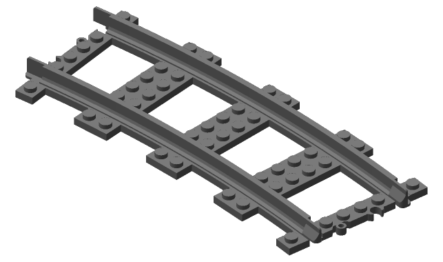 3D printed LEGO compatible R72 curve.
