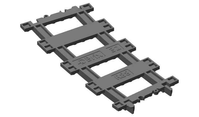 3D printed LEGO compatible R88 curve.