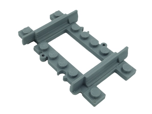 3D printed LEGO train compatible quarter straight track.
