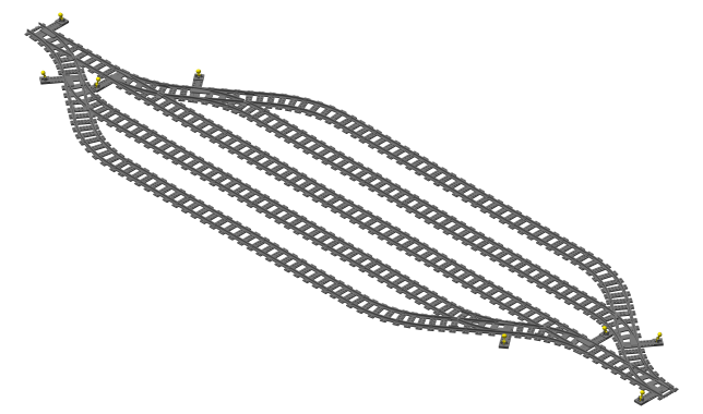 3D printed LEGO compatible rail yard.