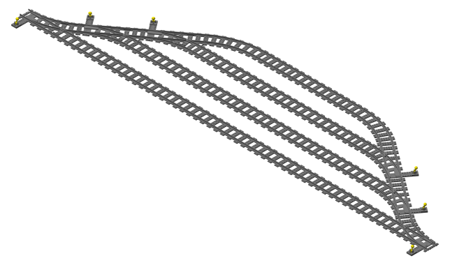 3D printed LEGO compatible rail yard.