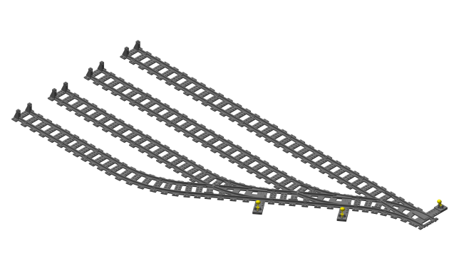 3D printed LEGO compatible rail yard.