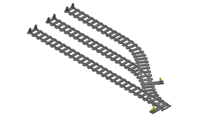 3D printed LEGO compatible rail yard.