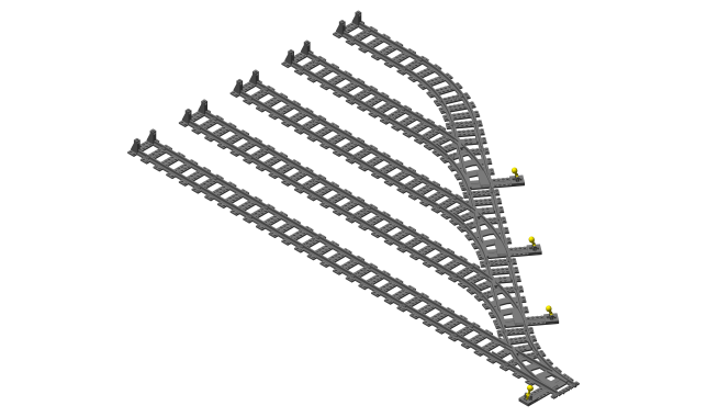 3D printed LEGO compatible rail yard.