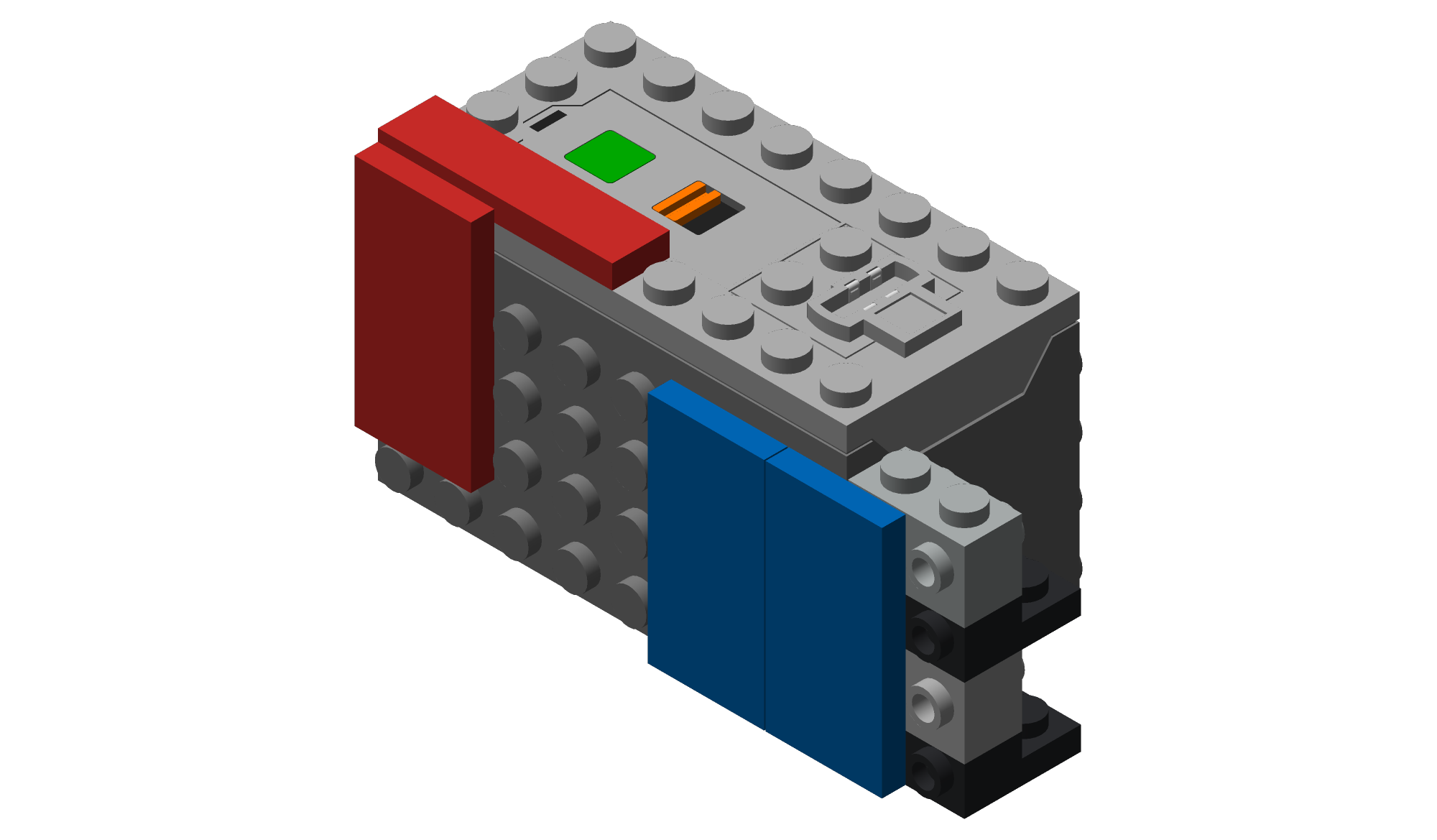 Studded battery box for LEGO trains.