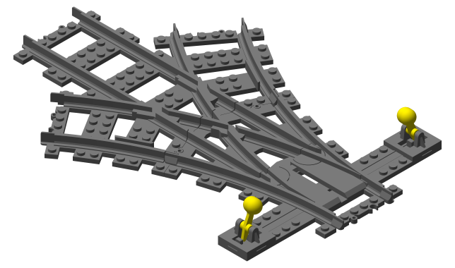 3D printed LEGO compatible three way switch.